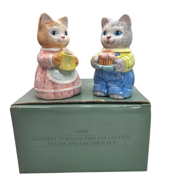 Vintage Avon Country Purr-Fection Sugar & Creamer Set - Picture 1 of 16